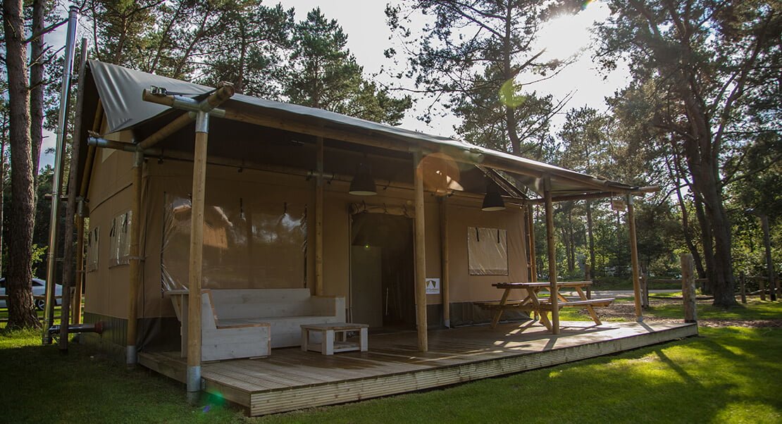 glamping lodge groot met sanitair