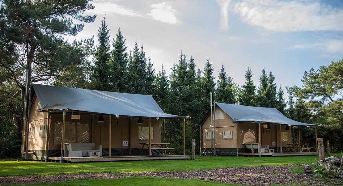 glamping tent groot met sanitair