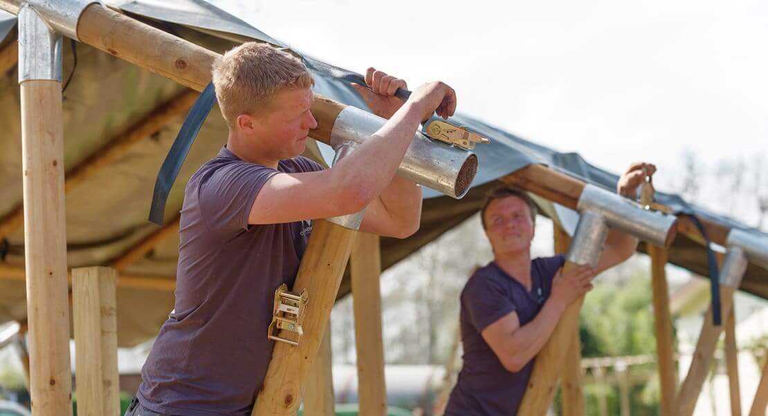 Glamping tent opbouwen